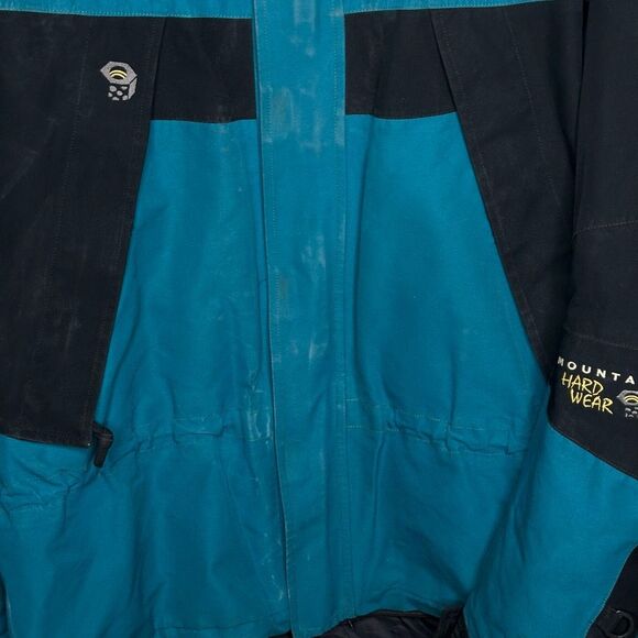 Mountain Hardware Gray Black Conduit Jacket Waterproof Ski Rain Men's Large Teal - Picture 3 of 8